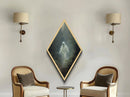 Spooky Season Halloween Decor, Ghost In The Forest, Dark Victorian Oil Painting Print, Diamoned Shaped Canvas Art Print