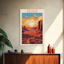 Arches National Park, Framed Wall Art Canvas Print, Travel Poster, Utah Travel Art, Roadtrip Decor, Cool Wall Art, Retro State Park Art