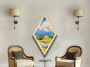 Denali National Park Diamond Shaped Travel Poster Canvas Art Print, Canvas Wall Art, Travel Gift, Alaska Travel Art