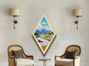 Retro Grand Teton National Park Travel Poster Canvas Texture Print, Travel Decor Art, Midcentury Modern Decor Wyoming Travel Art