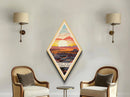 Badlands National Park Diamond Shaped Travel Poster Canvas Art Print, Canvas Wall Art, Travel Gift, South Dakota Travel Art