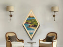 Channel Islands National Park Diamond Shaped Travel Poster Canvas Art Print, Canvas Wall Art, Travel Gift, California Travel Art