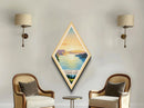 Crater Lake National Park Diamond Shaped Travel Poster Canvas Art Print, Canvas Wall Art, Travel Gift, Oregon Travel Art