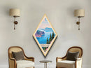 Retro Crater Lake National Park Travel Poster Canvas Texture Print, Travel Decor Art, Midcentury Modern Decor Oregon Travel Art