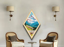 Glacier Bay National Park Diamond Shaped Travel Poster Canvas Artwork Print, Canvas Wall Art, Travel Present, Alaska Travel Art