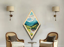 Retro Glacier National Park Travel Poster Canvas Texture Print, Travel Decor Art, Midcentury Modern Decor Montana Travel Art