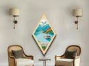 Glacier Bay National Park Diamond Shaped Travel Poster Canvas Art Print, Canvas Wall Art, Travel Gift, Alaska Travel Art