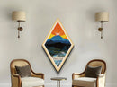 Hawai'i Volcanoes National Park Diamond Shaped Travel Poster Canvas Art Print, Canvas Wall Art, Travel Gift, Hawaii Travel Art