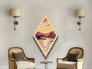 Hot Spring National Park Diamond Shaped Adventure Poster Canvas Artwork Print, Canvas Wall Art, Travel Gift, Arkansas Travel Art
