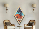 Joshua Tree National Park Diamond Shaped Travel Poster Canvas Art Print, Canvas Wall Art, Travel Gift, California Travel Art