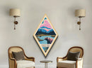 Katmai National Park Diamond Shaped Travel Poster Canvas Art Print, Canvas Wall Art, Travel Gift, Alaska Travel Art