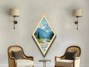 North Cascades National Park Diamond Shaped Travel Poster Canvas Art Print, Canvas Wall Art, Travel Gift, Washington Travel Art