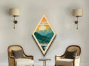 North Cascades National Park Diamond-Shaped Adventure Poster Canvas Art Print, Canvas Wall Art, Travel Present, Washington Travel Art