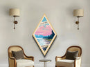 Olympic National Park Diamond Formed Travel Poster Canvas Art Print, Canvas Wall Art, Travel Gift, Washington Travel Art