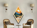 Rocky Mountain National Park Diamond Shaped Travel Poster Canvas Art Print, Canvas Wall Art, Travel Gift, Colorado Travel Art