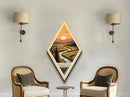 Yellowstone National Park Diamond Shaped Travel Poster Canvas Art Print, Canvas Wall Art, Travel Gift, Idaho Travel Art