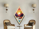 Yosemite National Park Diamond Shaped Travel Poster Canvas Art Print, Canvas Wall Art, Travel Gift, California Travel Art