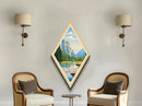 Yosemite National Park Diamond Formed Travel Poster Wall Art Artwork Print, Canvas Wall Art, Travel Gift, California Travel Art
