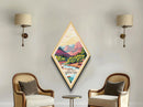 Zion National Park Diamond Shaped Travel Poster Canvas Art Print, Canvas Wall Art, Travel Gift, Utah Travel Art