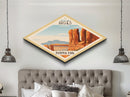 Retro Arches National Park Travel Poster Art Canvas Texture Print, Travel Decor Art, Midcentury Modern Decor Utah Travel Art