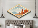 Arches National Park Travel Poster Art Canvas Texture Print, Travel Decor Art, Midcentury Modern Retro Decor Utah Travel Art