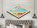 Retro Badlands National Park Travel Poster Art Canvas Texture Print, Travel Decor Art, Midcentury Modern Decor South Dakota Travel Art
