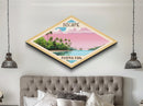 Biscayne National Park Diamond Shaped Travel Poster Art Canvas Art Print, Canvas Wall Art, Travel Gift, Florida Travel Art