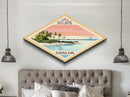 Retro Biscayne National Park Travel Poster Art Canvas Texture Print, Travel Decor Art, Midcentury Modern Decor Florida Travel Art
