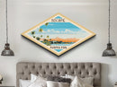 Biscayne National Park Diamond Formed Travel Poster Art Wall Art Art Print, Canvas Wall Art, Travel Gift, Florida Travel Art