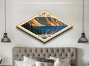 Crater Lake National Park Diamond Shaped Travel Poster Art Canvas Art Print, Canvas Wall Art, Travel Gift, Oregon Travel Art