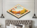 Cuyahoga Valley National Park Diamond Shaped Travel Poster Art Canvas Art Print, Canvas Wall Art, Travel Gift, Ohio Travel Art