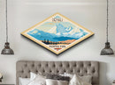 Retro Denali National Park Travel Poster Art Canvas Texture Print, Travel Decor Art, Midcentury Modern Decor Alaska Travel Art
