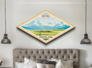 Retro Denali National Park Travel Poster Art Wall Art Texture Print, Travel Decor Art, Midcentury Modern Decor Alaska Travel Art