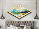 Gates of the Arctic National Park Diamond Shaped Travel Poster Art Canvas Art Print, Canvas Wall Art, Travel Gift, Alaska Travel Art