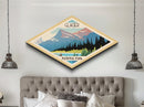 Retro Glacier National Park Travel Poster Artwork Canvas Texture Print, Travel Decor Art, Midcentury Modern Decor Montana Travel Art