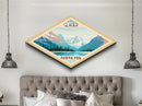 Glacier National Park Diamond Shaped Adventure Print Art Canvas Art Print, Canvas Wall Art, Travel Gift, Montana Travel Art