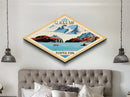 Glacier Bay National Park Diamond Shaped Travel Poster Art Canvas Art Print, Canvas Wall Art, Travel Gift, Alaska Travel Art