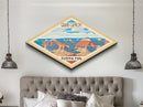 Grand Canyon National Park Diamond Shaped Travel Poster Art Canvas Art Print, Canvas Wall Art, Travel Gift, Arizona Travel Art