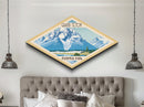 Grand Teton National Park Travel Poster Art Canvas Texture Print, Travel Decor Art, Midcentury Modern Retro Decor Wyoming Travel Art