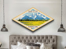 Retro Grand Teton National Park Travel Poster Art Canvas Texture Print, Travel Decor Art, Midcentury Modern Decor Wyoming Travel Art