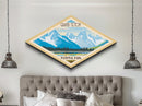 Grand Teton National Park Diamond Shaped Travel Poster Art Canvas Art Print, Canvas Wall Art, Travel Gift, Wyoming Travel Art