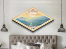Great Smoky Mountains National Park Diamond Shaped Travel Poster Art Canvas Art Print, Canvas Wall Art, Travel Gift, North Carolina Travel Art
