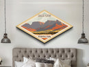 Guadalupe Mountains National Park Diamond-Shaped Travel Poster Art Canvas Art Print, Canvas Wall Art, Travel Present, Texas Travel Art