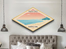 Indiana Dunes National Park Diamond Shaped Travel Poster Art Canvas Art Print, Canvas Wall Art, Travel Gift, Indiana Travel Art