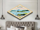 Isle Royale National Park Diamond Shaped Travel Poster Art Canvas Art Print, Canvas Wall Art, Travel Gift, Michigan Travel Art