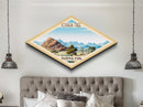 Joshua Tree National Park Diamond Shaped Travel Poster Art Canvas Art Print, Canvas Wall Art, Travel Gift, California Travel Art