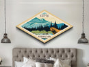 Katmai National Park Travel Poster Art Canvas Texture Print, Travel Decor Art, Midcentury Modern Retro Decor Alaska Travel Art