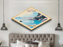 Kenai Fjords National Park Diamond Shaped Travel Poster Art Canvas Art Print, Canvas Wall Art, Travel Gift, Alaska Travel Art