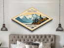 Kenai Fjords National Park Travel Poster Art Canvas Texture Print, Travel Decor Art, Midcentury Modern Retro Decor Alaska Travel Art