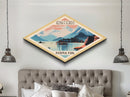 Retro Kenai Fjords National Park Travel Poster Artwork Wall Art Texture Print, Travel Decor Art, Midcentury Modern Decor Alaska Travel Art